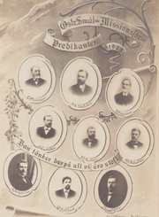 Östra Smålands Missionsförenings predikanter år 1908, Oskar Gustafsson längst till vänster i mittenraden